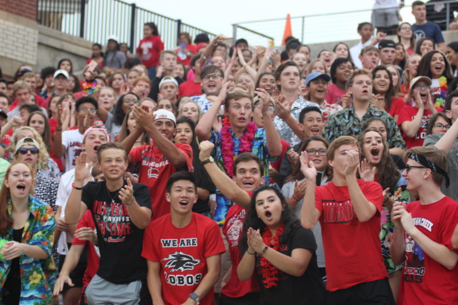 Fans cheer during the Varsity Football vs Cy Falls game Sept 21st. Lobos won 38-12.