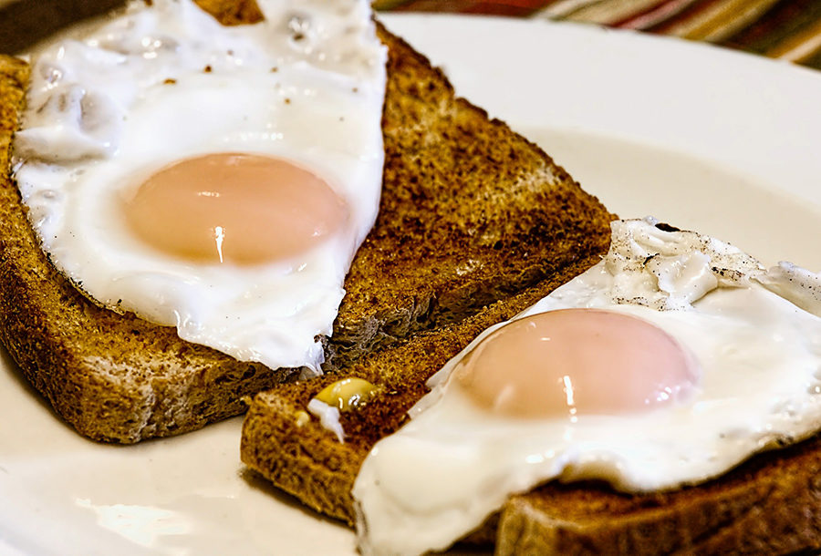 Fried egg on toast.