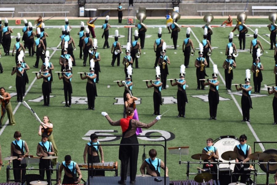 The Lobo Band performing their 2019 marching show As Time Goes By