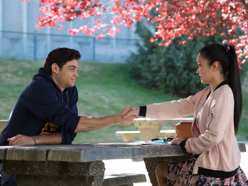 Lana Condor and Noah Centineo as Lara Jean Song Covey and Peter Kavinsky in Netflix's "To All The Boys I've Loved Before" (2018)