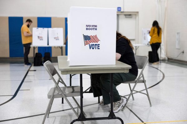 People vote in the 2024 U.S. presidential election on Election Day in Columbus, Ohio, U.S., November 5, 2024. REUTERS/Megan Jelinger